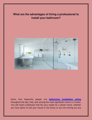 Find the best bathrooms installation in Lower Earley