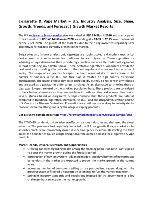 E-cigarette & Vape Market