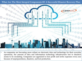 What Are the Most Integral Components Of A Successful Disaster Recovery Plan?