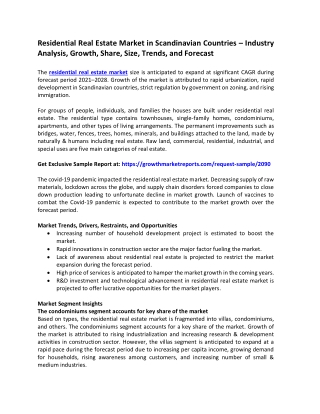 Residential Real Estate Market