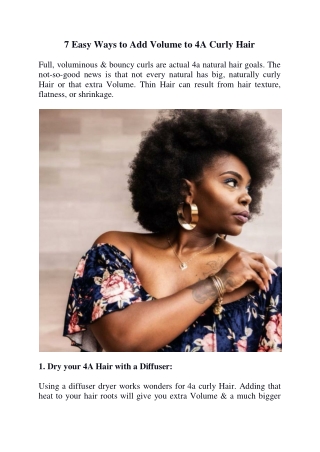 7 Easy Ways to Add Volume to 4A Curly Hair