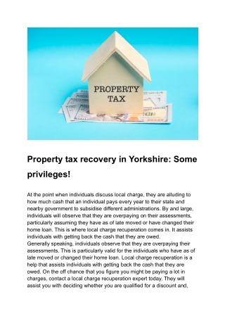 Property tax recovery in Yorkshire_ Some privileges