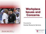 Workplace Issues and Concerns
