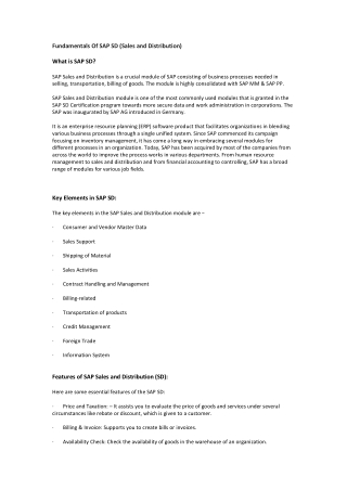 Learn SAP SD online | SAP SD Training | SAP SD Module