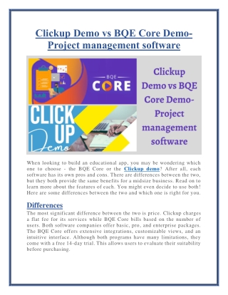 BQE Core Vs Clickup Demo