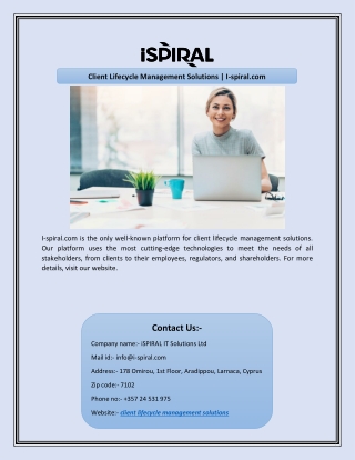 Client Lifecycle Management Solutions | I-spiral.com