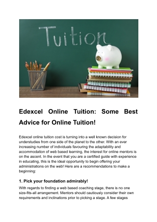 Edexcel Online Tuition_ Some Best Advice for Online Tuition