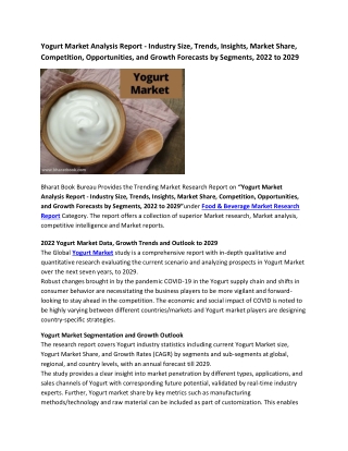 Global Yogurt Market Research Report 2022-2029