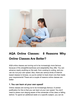 AQA Online Classes_  8 Reasons Why Online Classes Are Better