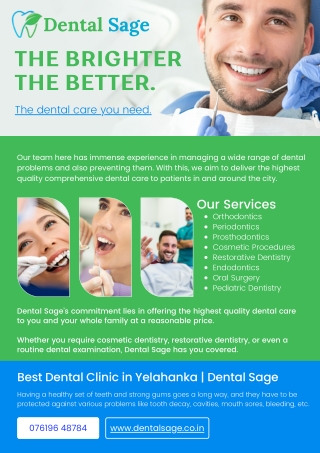 Dental Health Care | Best Dental Clinic in Yelahanka, Bangalore | Dental Sage