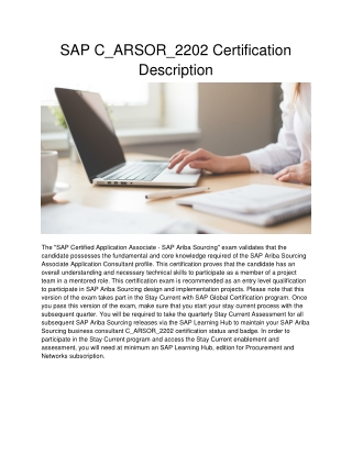 SAP C_ARSOR_2202 Certification Description