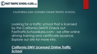 California Dmv Licensed Online Traffic School  Fasttrafficschool4less.com