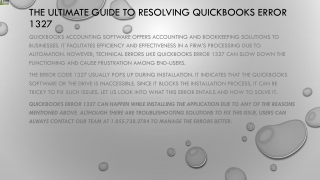 An easy way to resolve QuickBooks Error 1327 quickly