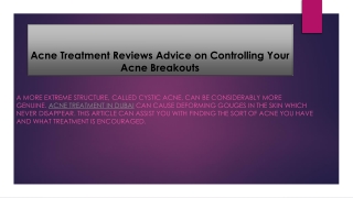 Acne Treatment Reviews Advice On Controlling Your Acne Breakouts