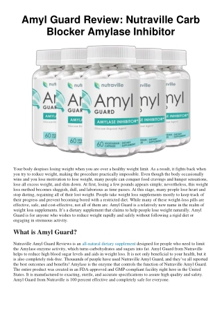 Amyl Guard Review - Nutraville Carb Blocker Amylase Inhibitor