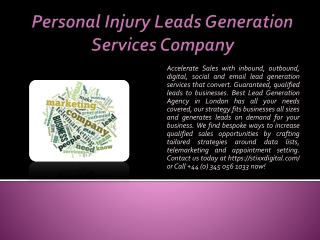 Personal Injury Leads Generation Services Company