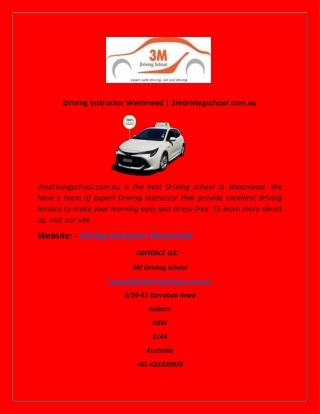 Driving Instructor Westmead