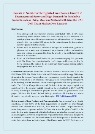 UAE Cold Chain Market Research Report with Size, Share, CAGR Status, Future