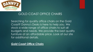 Gold Coast Office Chairs  Dannysdesks.com.au