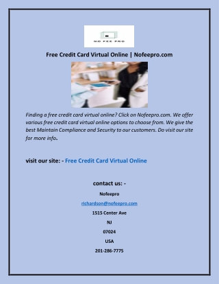 Free Credit Card Virtual Online