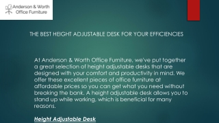 The Best Height Adjustable Desk for Your Efficiencies  Awofficefurniture.com