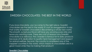 Swedish Chocolates: the Best in the World | Vegandelights.se