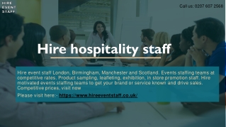 Hire hospitality staff