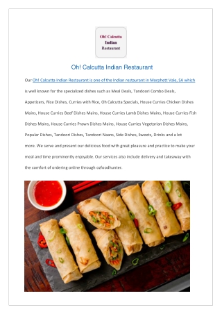 Oh! Calcutta Indian Restaurant