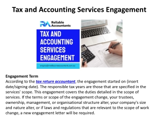 Tax and Accounting Services Engagement