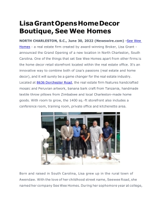Lisa Grant Opens Home Decor Boutique