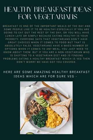 Healthy breakfast ideas for vegetarians Mohit Bansal Chandigarh
