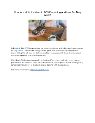 What Are Multi Lenders in POS Financing and How Do They Work?
