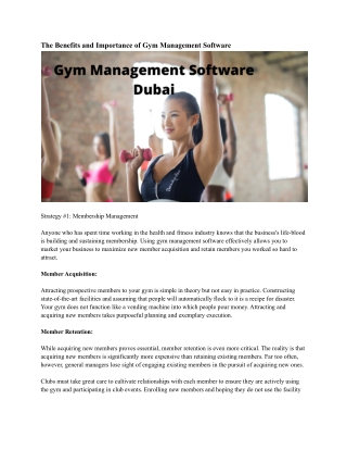 Gym Management Software Dubai