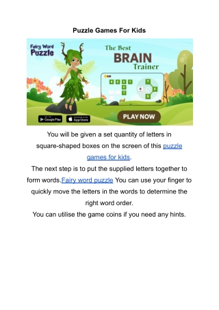 Puzzle Games For Kids