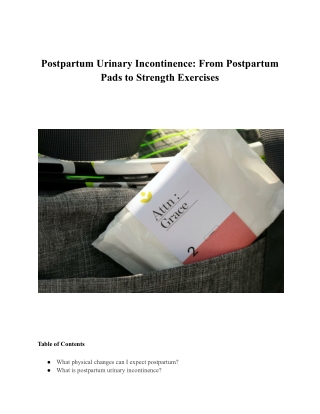 Postpartum Urinary Incontinence