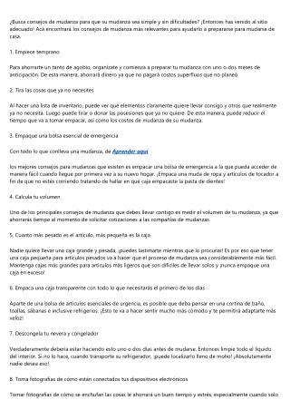 Claves indispensables para una mudanza facil y organizada en territorio nacional