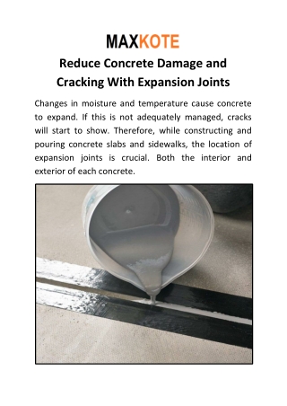 Reduce Concrete Damage and Cracking With Expansion Joints