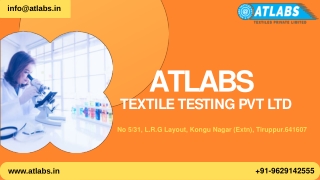 CAN Testing Textile laboratory in Tirupur