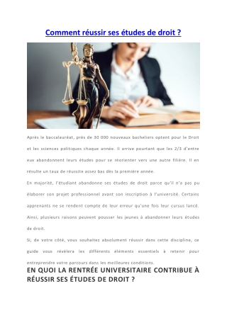 Réussir ses études de droit : conseils et astuces complets