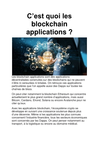 Applications blockchain : Guide complet et conseils