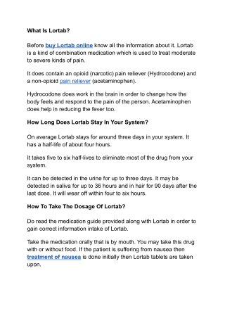 How Long Does Lortab Stay In Your System_