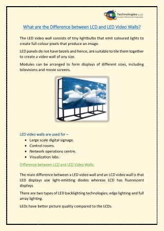 What are the Difference Between LCD and LED Video Walls?