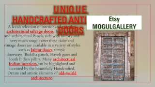 UNIQUE HANDCRAFTED ANTIQUE DOORS