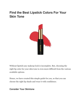 Find the Best Lipstick Colors For Your Skin Tone