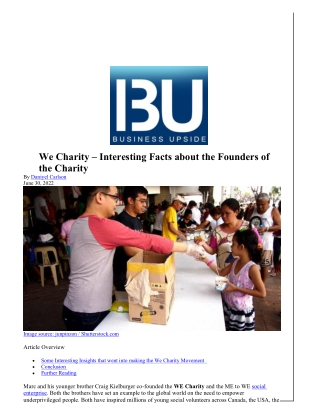 We Charity – Interesting Facts about the Founders of the Charity