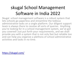 skugal School Management Software in India 2022