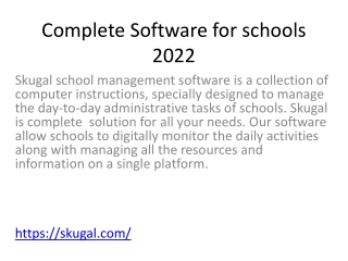 Complete Software for schools 2022