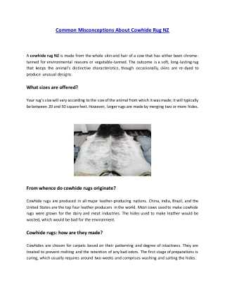Common Misconceptions About Cowhide Rug NZ