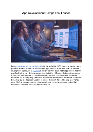 App Development Companies London