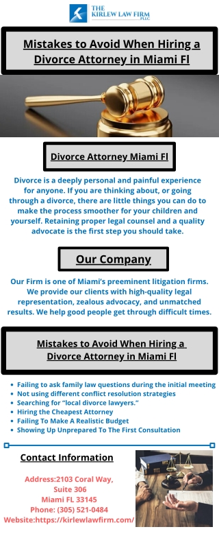 Mistakes to Avoid When Hiring a Divorce Attorney in Miami Fl